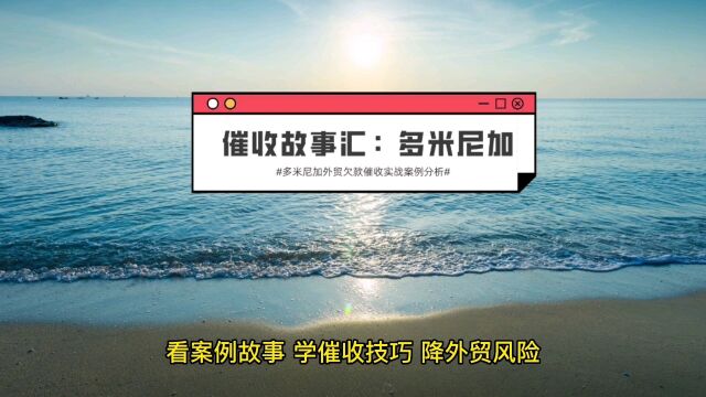 《催收故事汇》:多米尼加外贸欠款催收实战案例分析