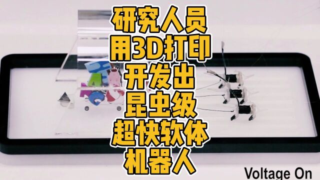 研究人员用3D打印开发出昆虫级超快软体机器人