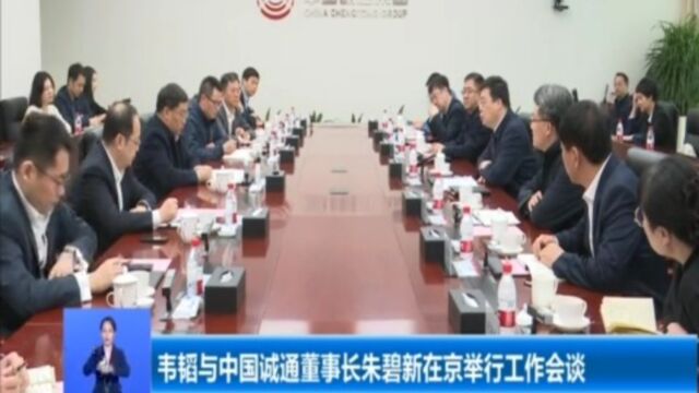 韦韬与中国诚通董事长朱碧新在京举行工作会谈