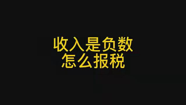 收入是负数怎么报税 #报税 #会计实操 #零基础学会计