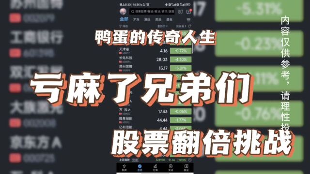 股票翻倍挑战亏麻了