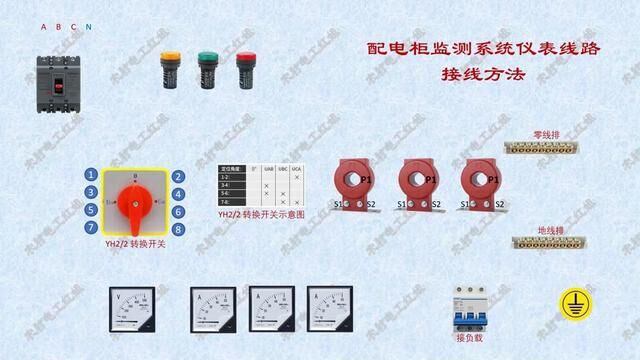 配电柜箱监测仪表线路接线方法#零基础学电工 #配电柜配电箱 #电工知识