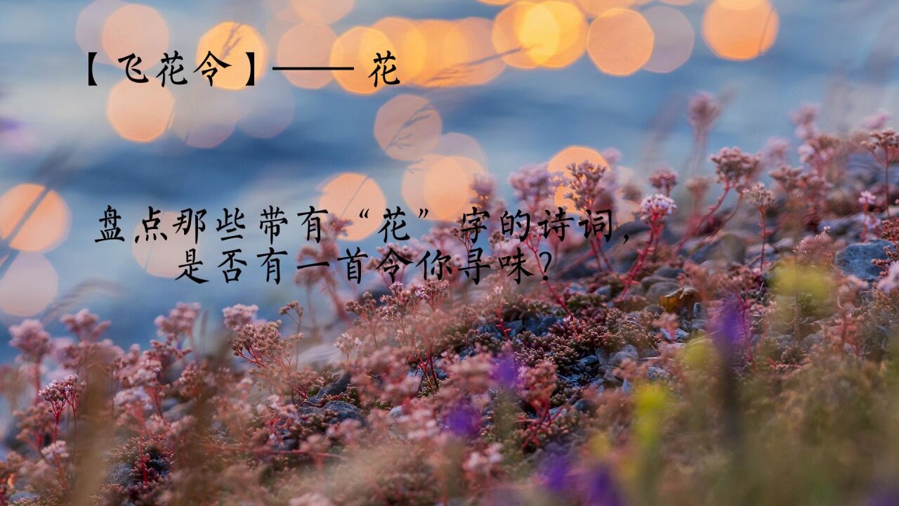 【飞花令】—— 花 盘点那些带有“花”字的诗词