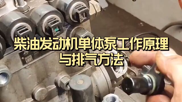 柴油发动机单体泵工作原理与排气方法