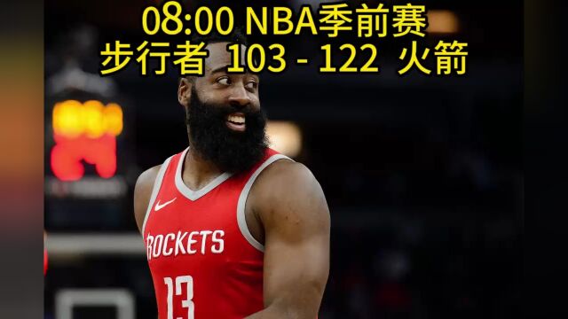 cctv5NBA季前赛高清回放:步行者vs火箭完整版高清(视频)录像回放直播