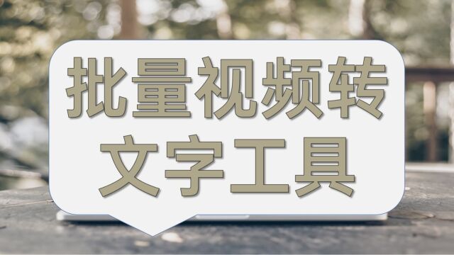 批量视频转文字工具