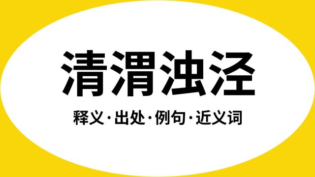 “清渭浊泾”是什么意思?