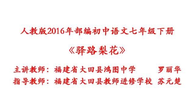 【初中语文】驿路梨花 教学实录 七下(含教案课件)