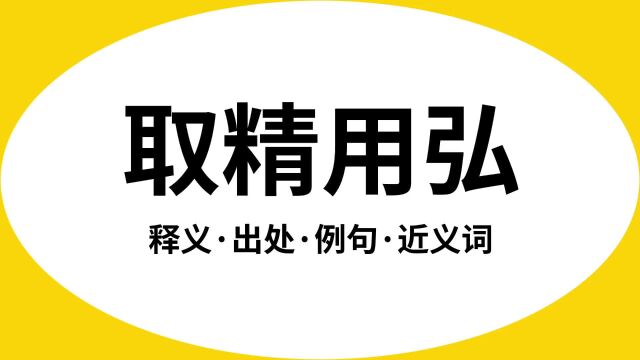 “取精用弘”是什么意思?