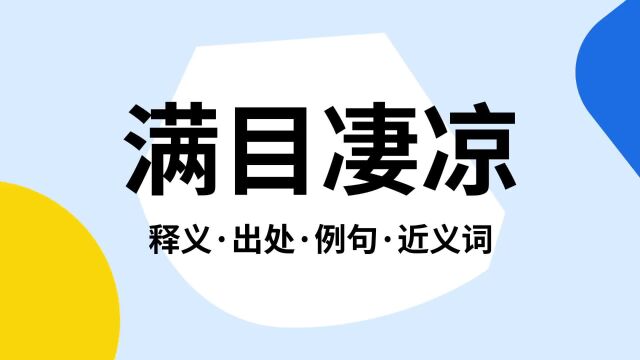 “满目凄凉”是什么意思?