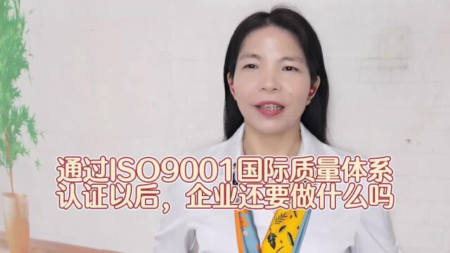 通过ISO9001国际质量体系认证以后,企业还要做什么吗?