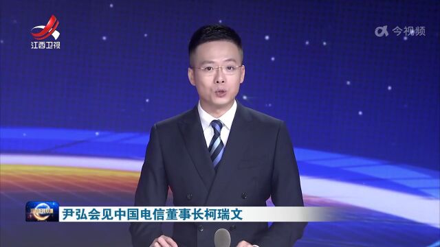 尹弘会见中国电信董事长柯瑞文