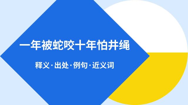 “一年被蛇咬十年怕井绳”是什么意思?