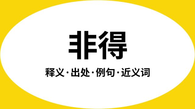 “非得”是什么意思?