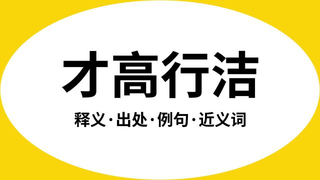 “才高行洁”是什么意思?