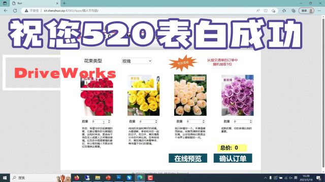 DriveWorks在线预览选型,助力您520表白成功