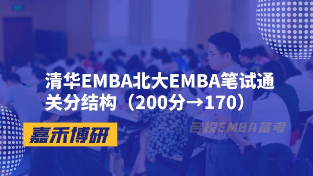 清华EMBA北大EMBA笔试通关分结构(200分→170)