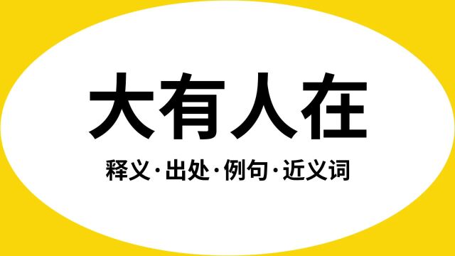 “大有人在”是什么意思?