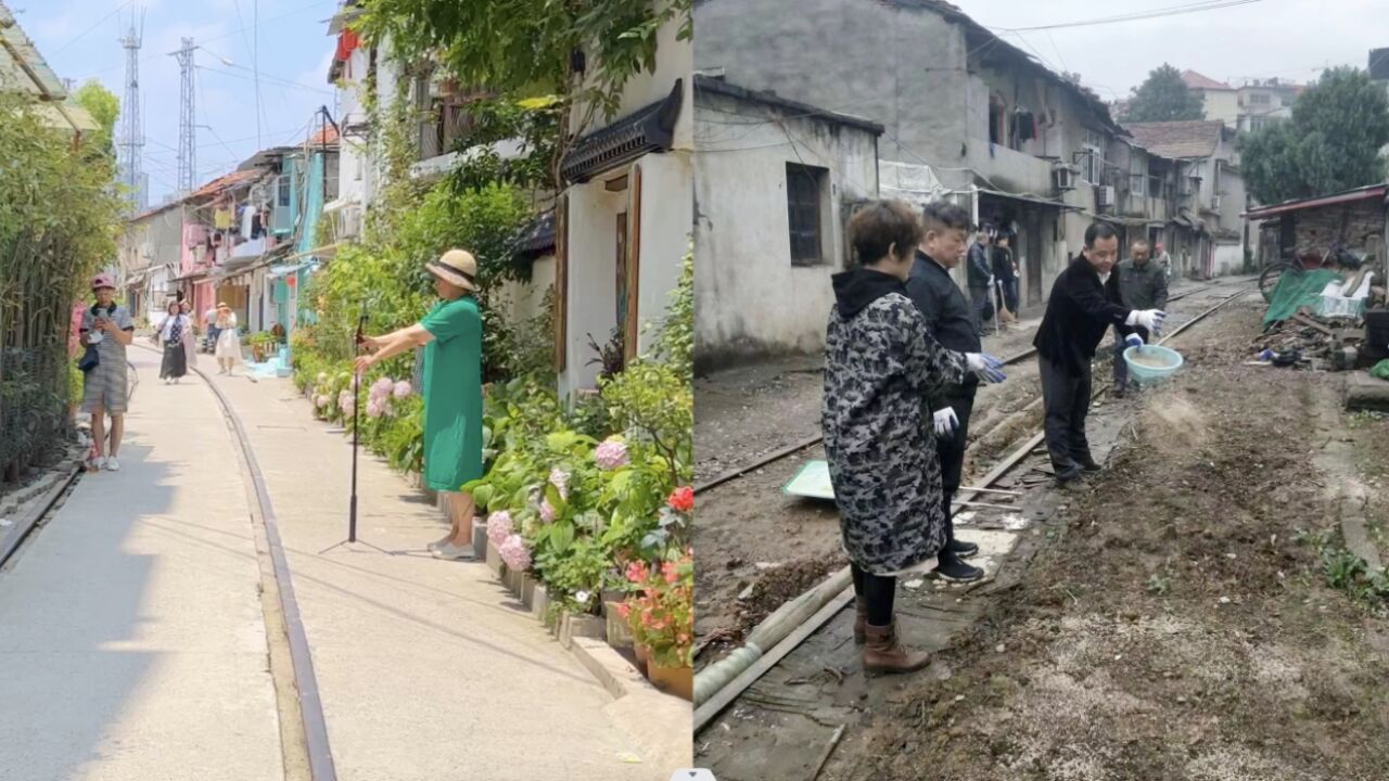 铁路退休职工自费上万元美化站前花街:居民自发改种菜变种花 ,手机免费拿家里给充电还帮忙给拍照