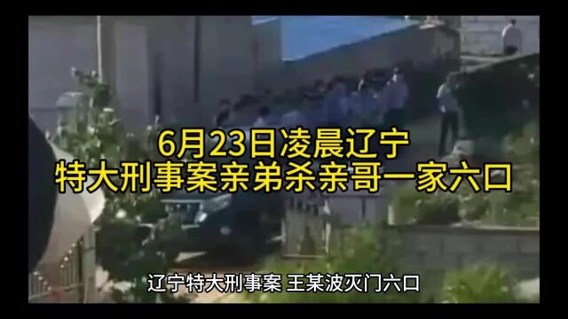 6月23日凌晨辽宁特大刑事案亲弟杀亲哥一家六口