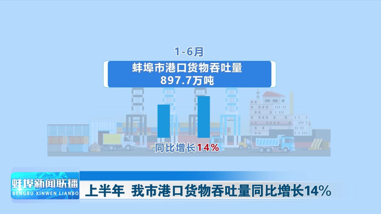 上半年 我市港口货物吞吐量同比增长14%