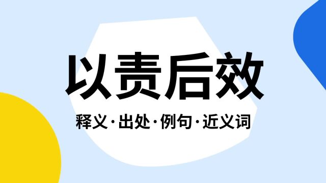 “以责后效”是什么意思?