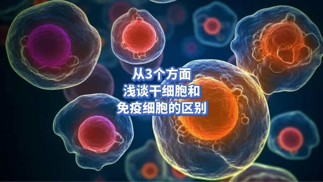 从3个方面浅谈干细胞和免疫细胞的区别