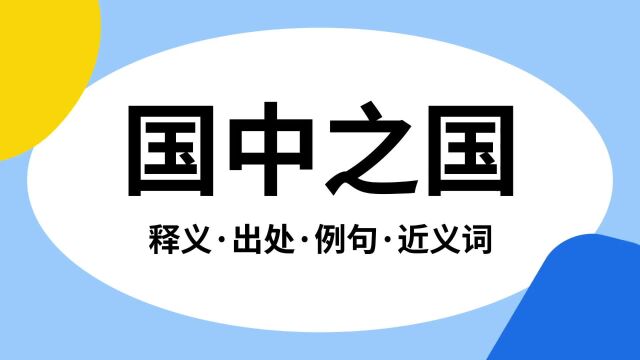 “国中之国”是什么意思?