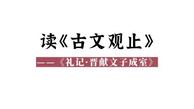 读《古文观止》(18):《礼记ⷦ™‹献文子成室》