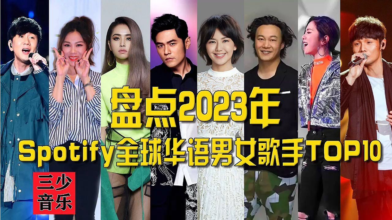 2023年Spotify全球最多收听华语男女歌手TOP10