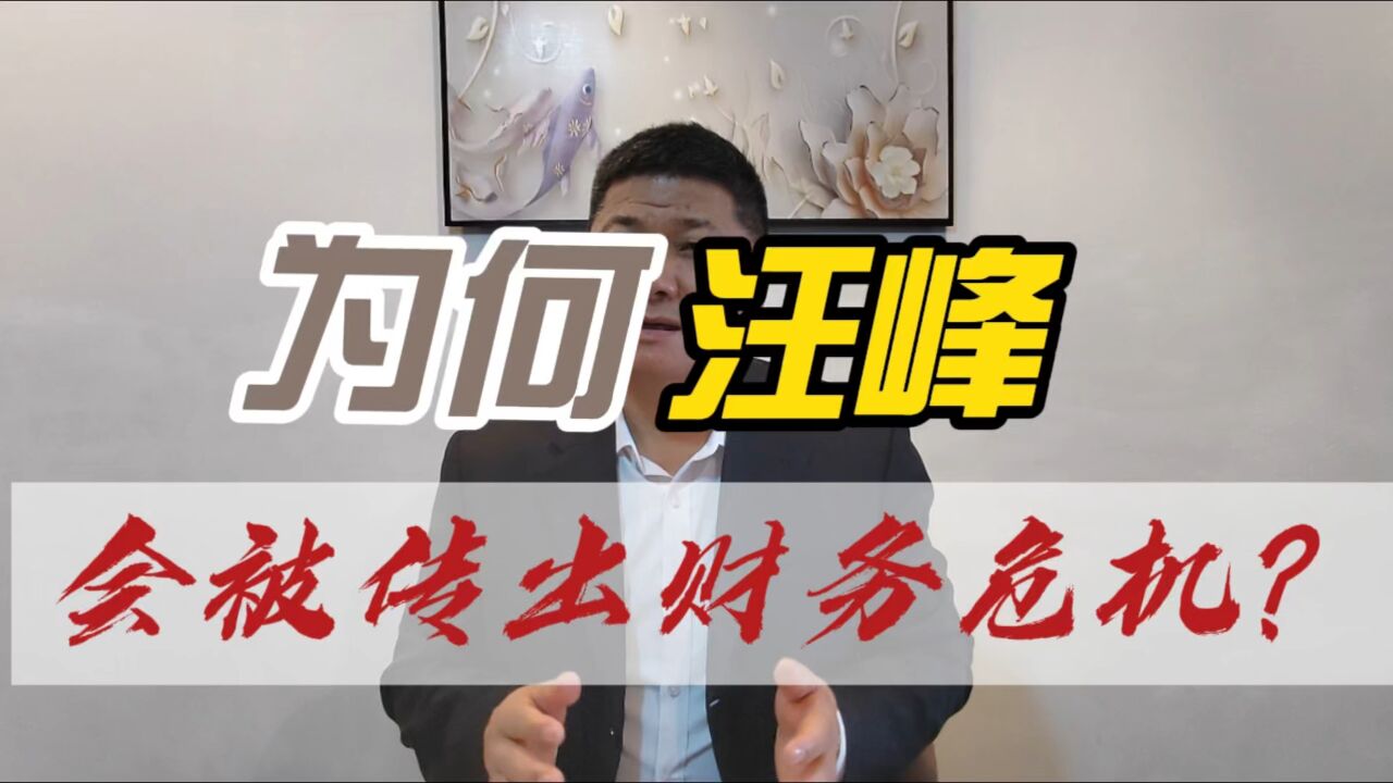 为何汪峰会被传出财务危机