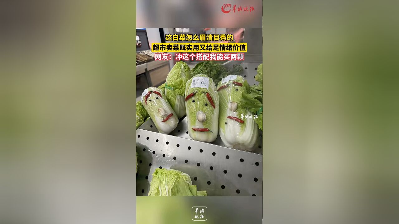 这白菜怎么眉清目秀的?超市卖菜既实用又给足情绪价值