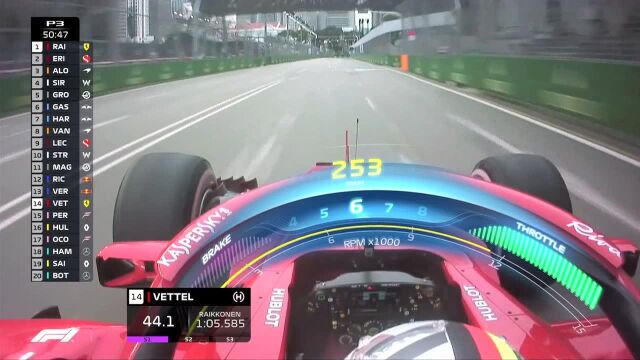 【集锦】F1新加坡站三练:维特尔第一 维斯塔潘引擎问题频发