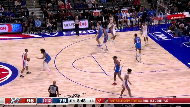 NBA季前赛：雷霆vs活塞中文解说全场回放