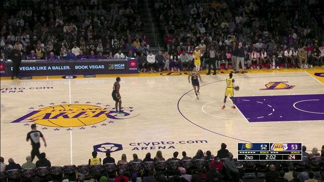  NBA常规赛：步行者vs湖人第2节英文原声回放