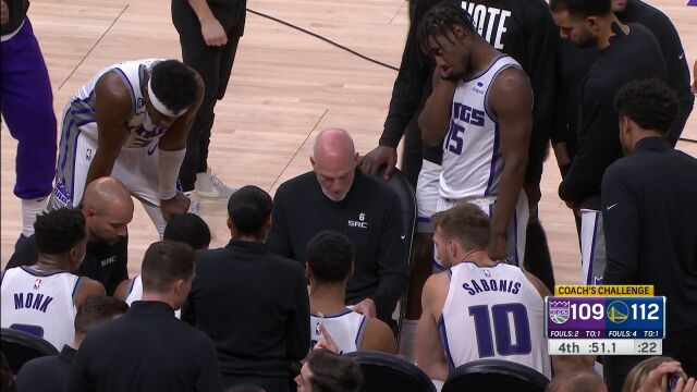 NBA常规赛：国王vs勇士第4节原声解说回放