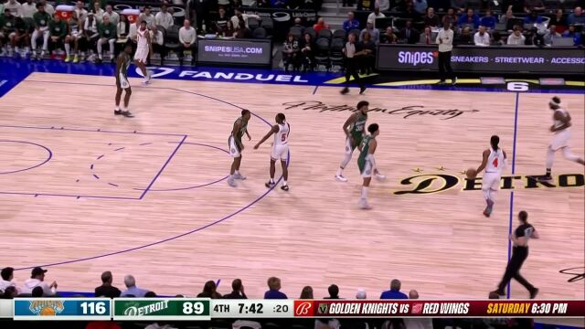 NBA常规赛：尼克斯vs活塞第4节英文原声回放
