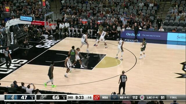 NBA常规赛：森林狼vs马刺英文原声全场回放