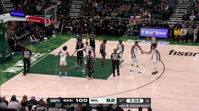 NBA季前赛：篮网vs雄鹿中文解说全场回放