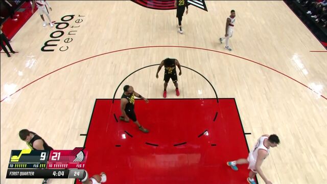 NBA常规赛：爵士vs开拓者第1节原声解说回放