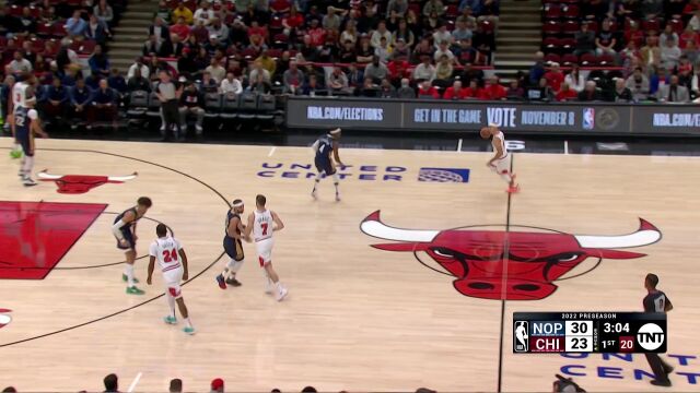 NBA季前赛：鹈鹕vs公牛第1节中文解说回放