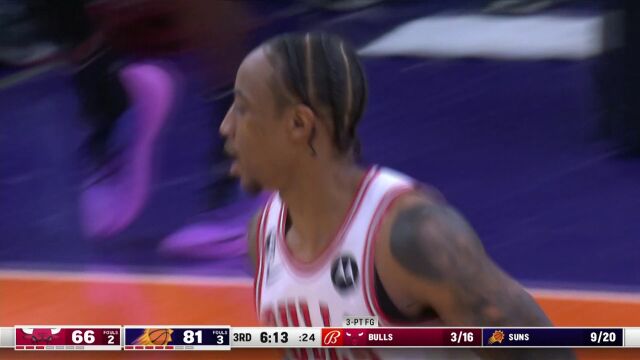 NBA常规赛：公牛vs太阳第3节中文解说回放