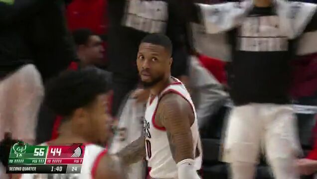 NBA常规赛：雄鹿vs开拓者第2节中文解说回放