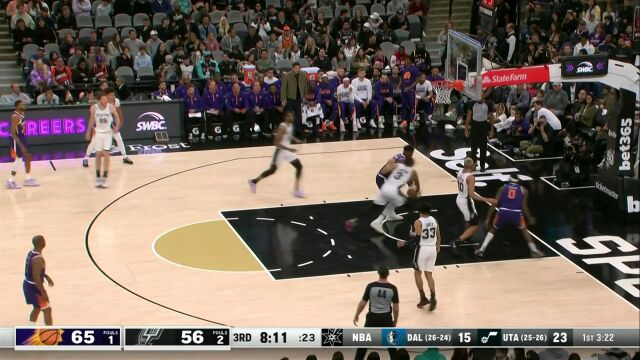 太阳vs马刺第3节英文原声回放