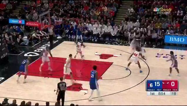 恐怖的进攻效率！开场仅5分钟76人打了公牛一个23-1