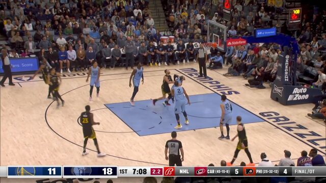 上场就有奇效 库明加上场就连中两记三分