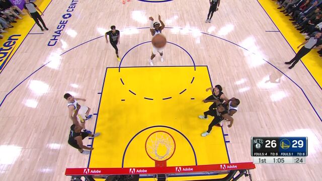 NBA常规赛：篮网vs勇士英文原声全场回放