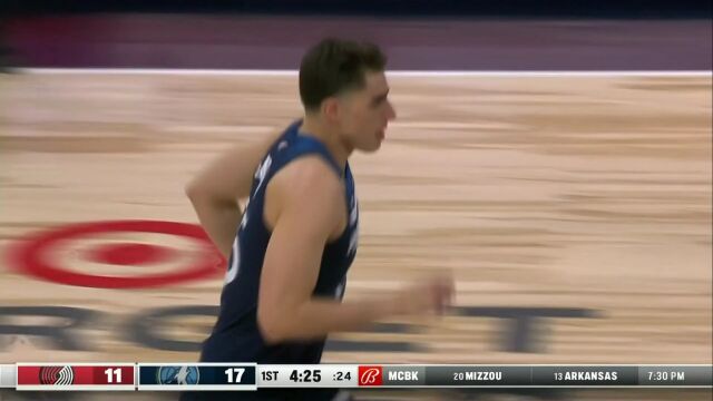 NBA常规赛：开拓者vs森林狼英文原声全场回放