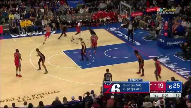 NBA常规赛：公牛vs费城第 英文解说全场回放