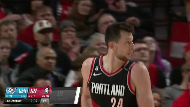 NBA常规赛：雷霆vs开拓者第4节中文解说回放